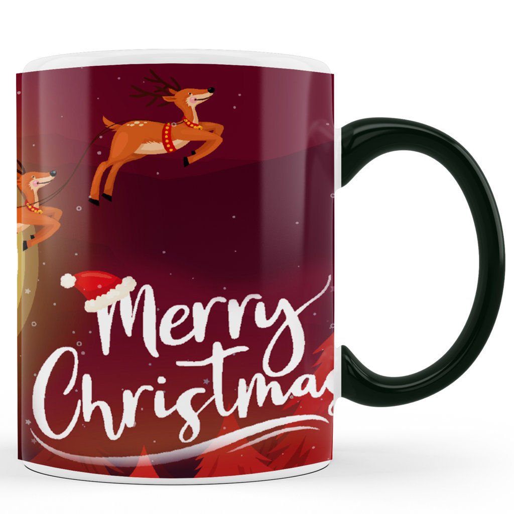Printed Ceramic Coffee Mug | Merry Christmas Graphics  |Merry Christmas Day Mug | 325 Ml 